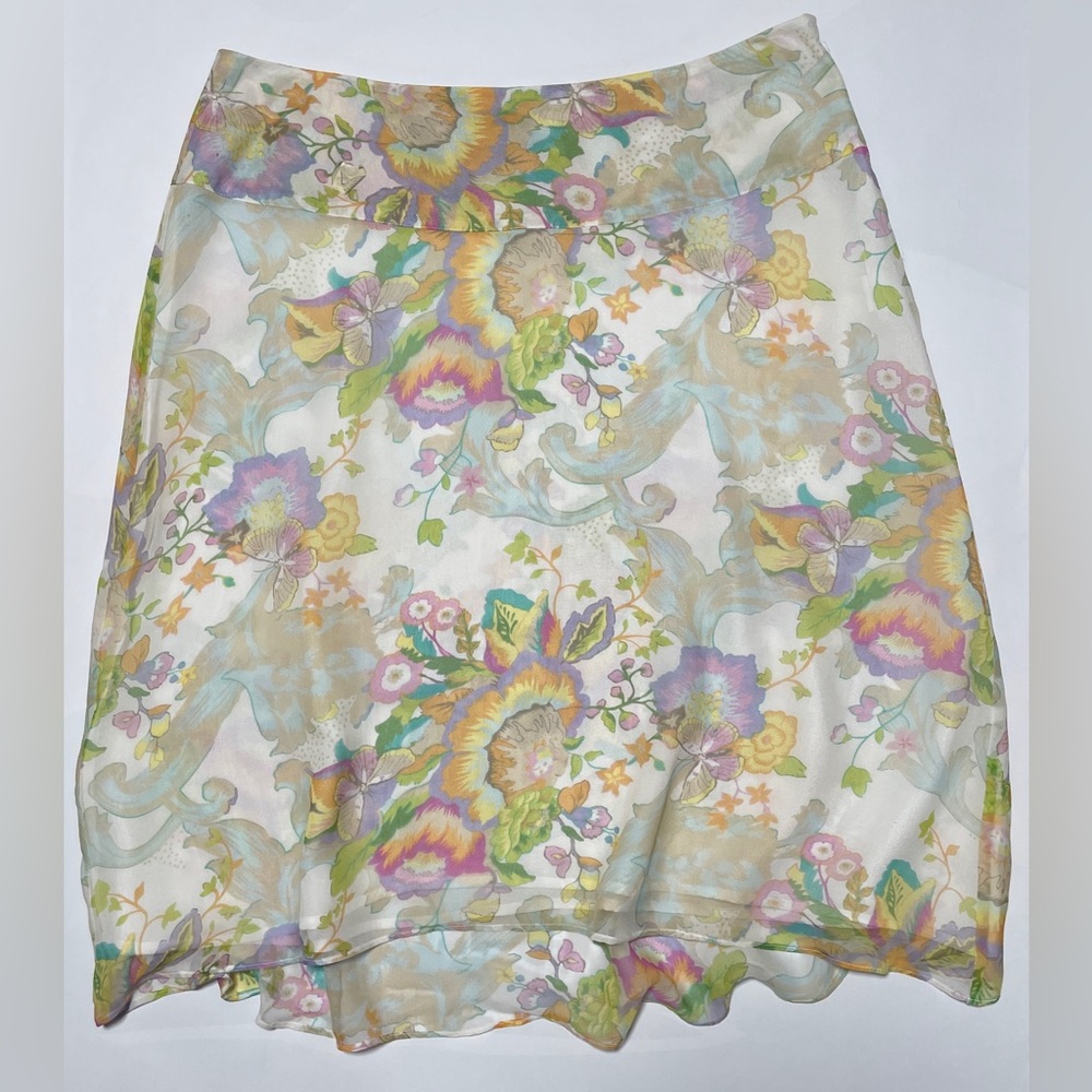 New Frontier Silk Floral Skirt